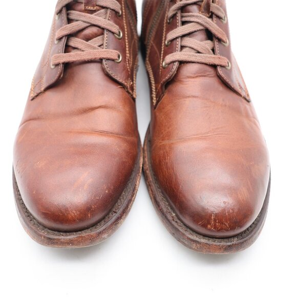 Frye Bowery Men’s Size 10.5 D Lace Up Zipper Chukka Boot Cognac Brown Leather - Picture 9 of 11